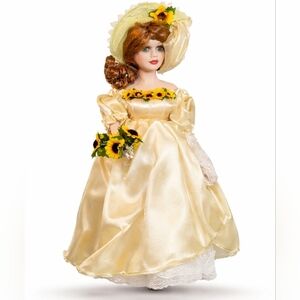 🌻 Heritage Signature Sunflower Garden Porcelain Doll Mint, Boxed 📦✨